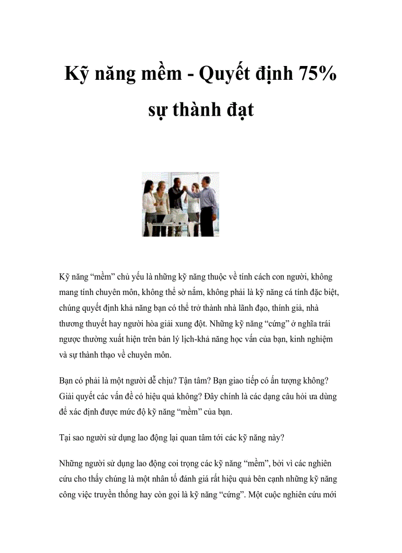 image for page Kỹ năng mềm Quyết định 75 sự thành đạt