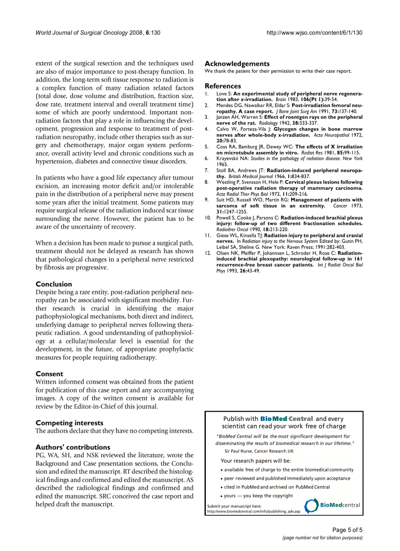 image for page Post radiation sciatic neuropathy a case report and review of the literature