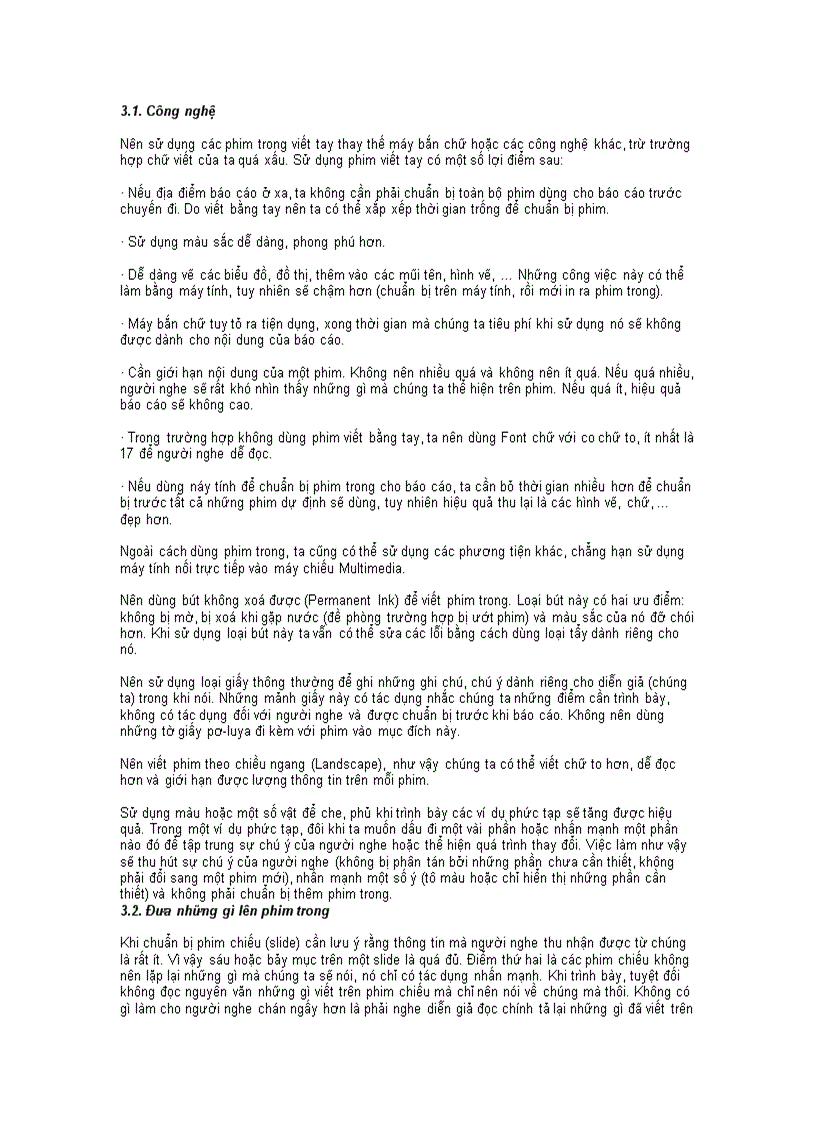 image for page Quy cách trình bày báo cáo khoa học