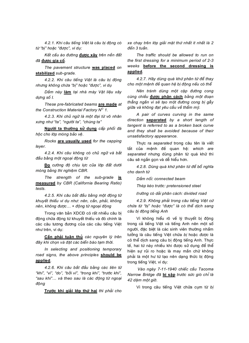 image for page Báo cáo khoa học cách diễn đạt bằng thể bị động trong văn bản chuyên ngành xây dựng cầu đ ờng áp dụng trong dịch thuật