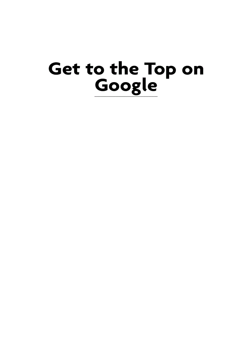 image for page Get to the Top on Google