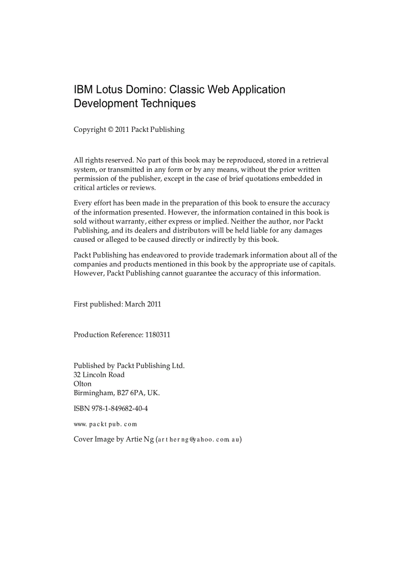 image for page IBM Lotus Domino Classic Web Application Development Techniques