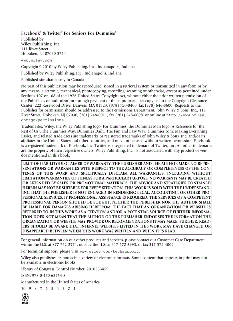 image for page Facebook and Twitter For Seniors For Dummies