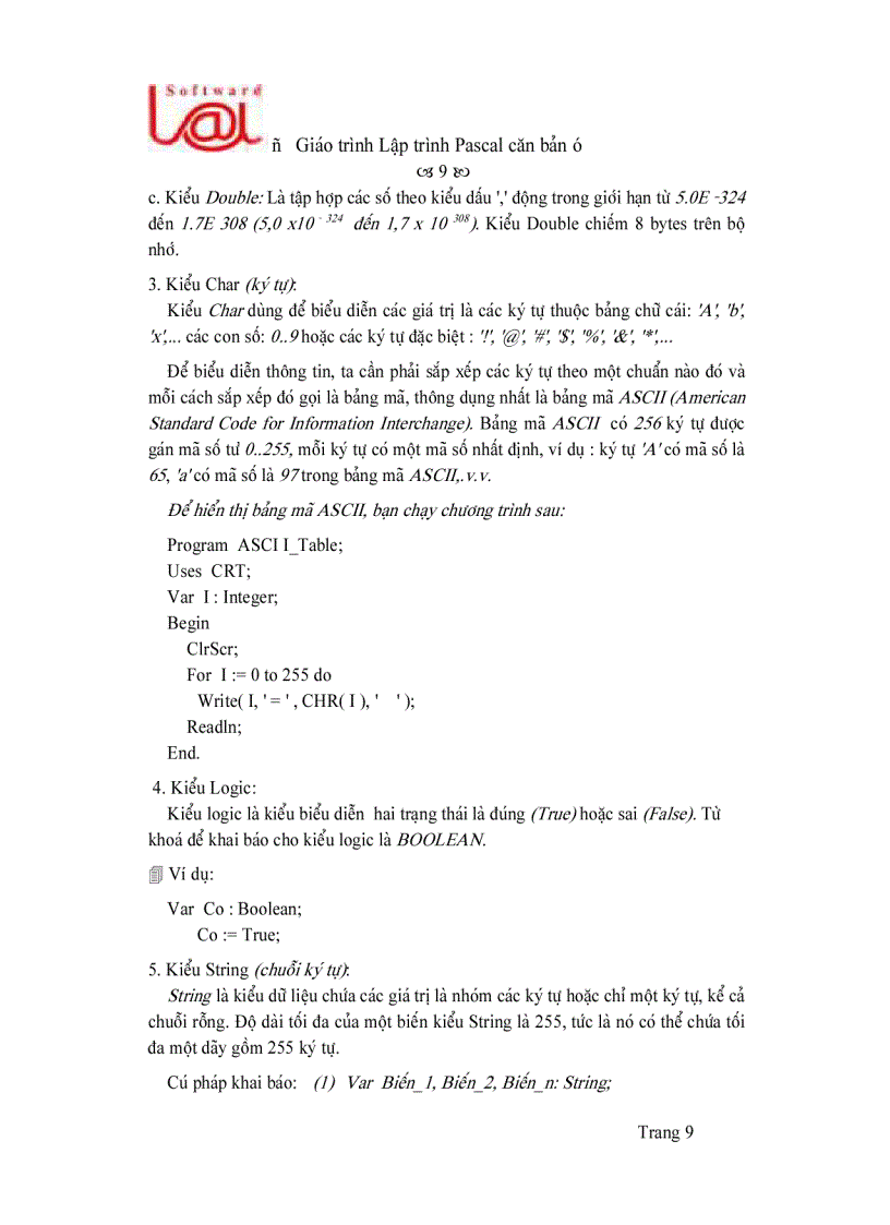 image for page Giáo trình lập trình Pascal căn bản
