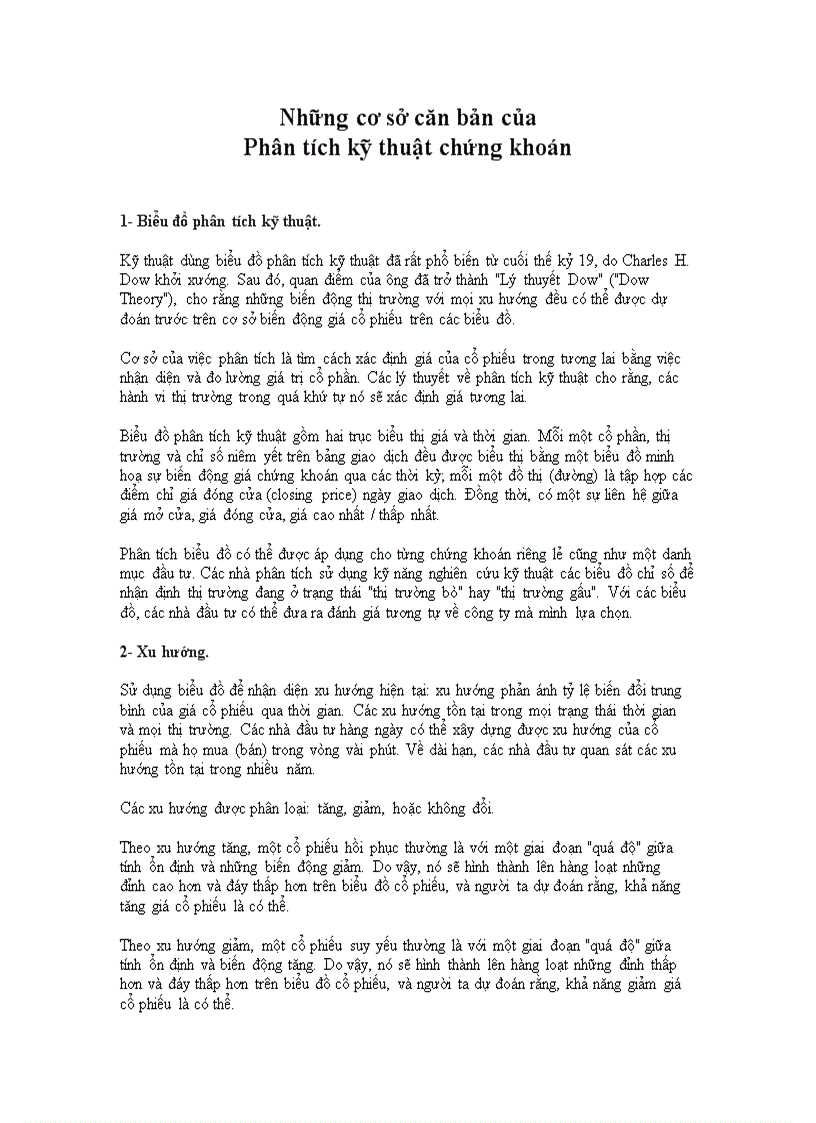 image for page Những cơ sở căn bản của Phân tích kỹ thuật chứng khoán