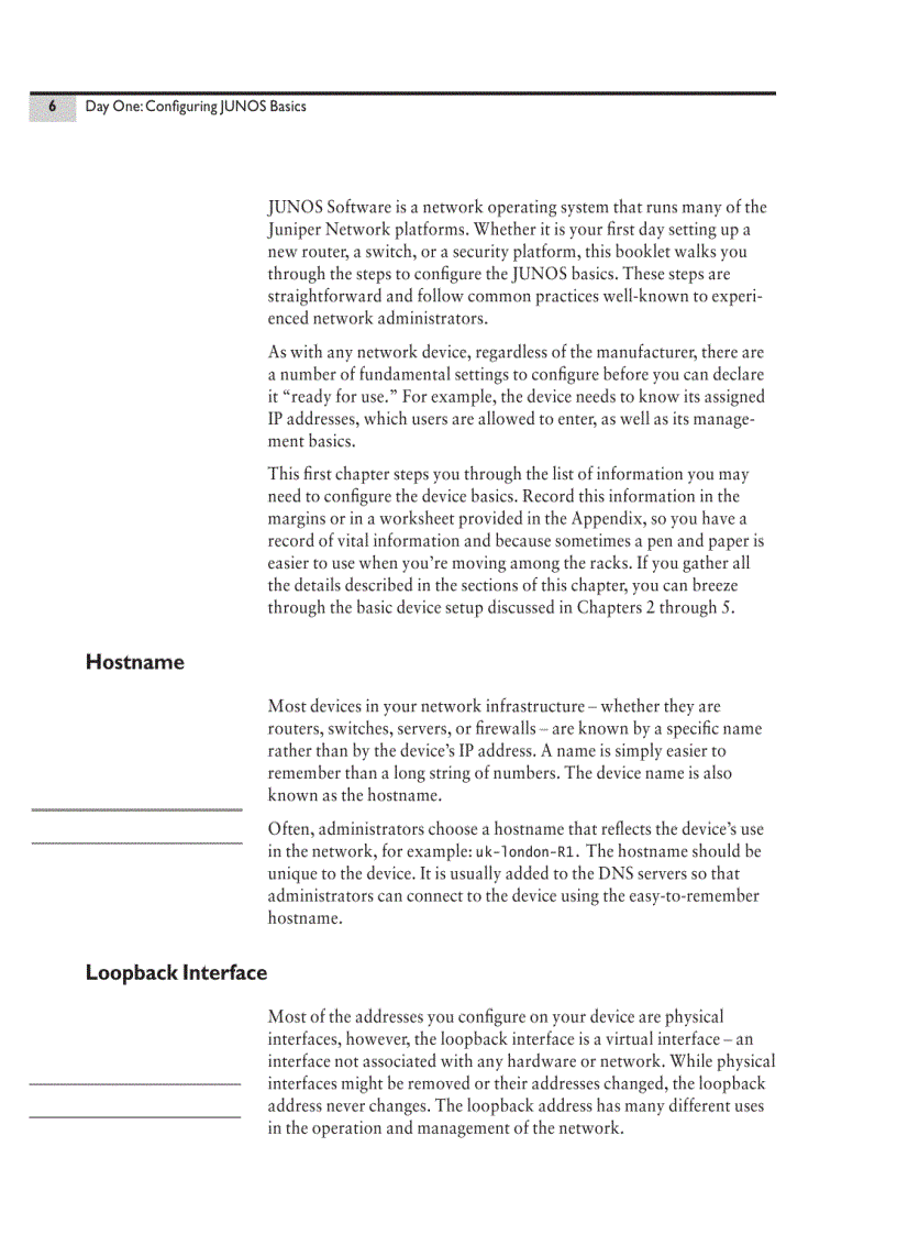 image for page DayOne Configuring JUNOS Basics