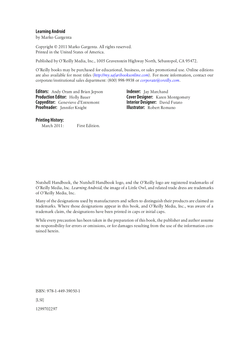 image for page Learning Android