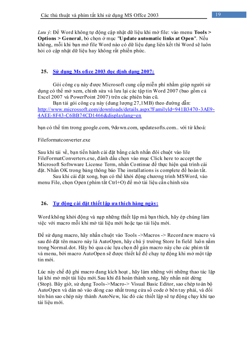 image for page Các thủ thuật khi sử dụng Microsoft Office