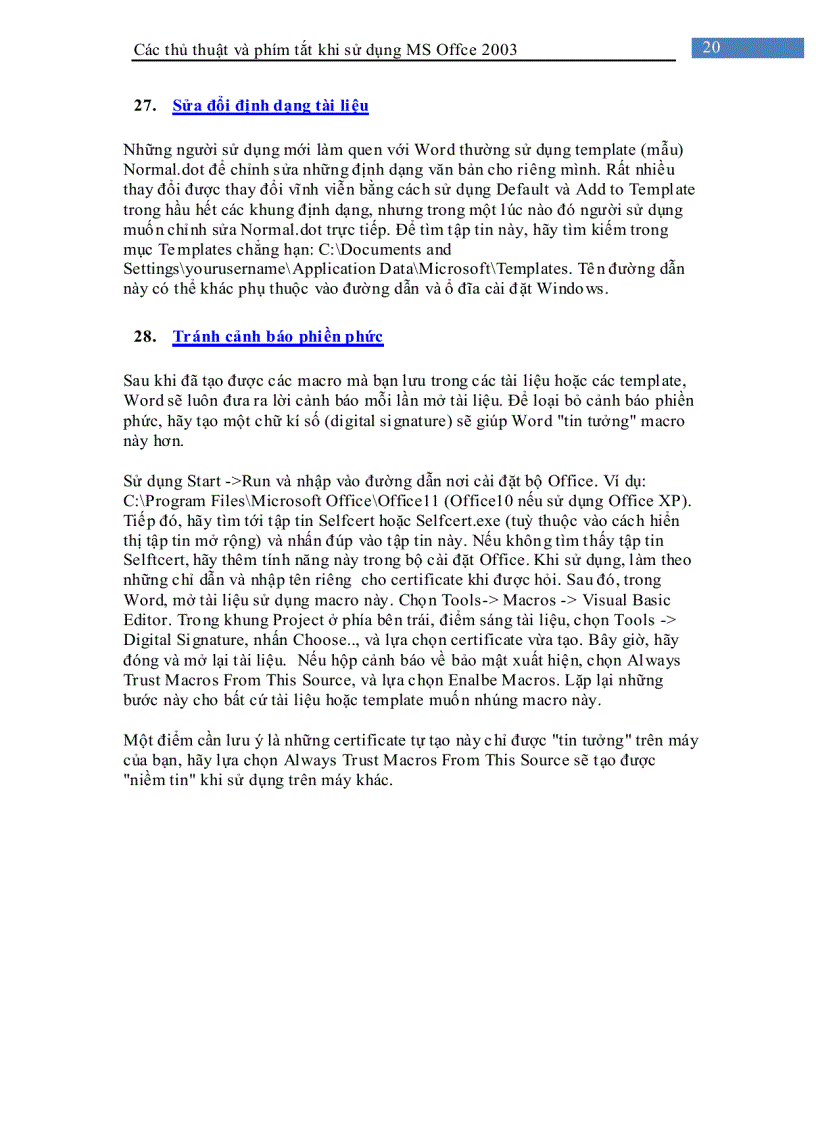 image for page Các thủ thuật khi sử dụng Microsoft Office