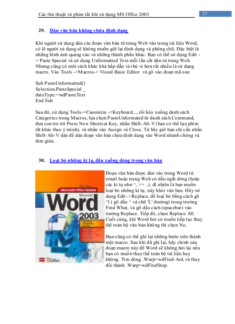 image for page Các thủ thuật khi sử dụng Microsoft Office