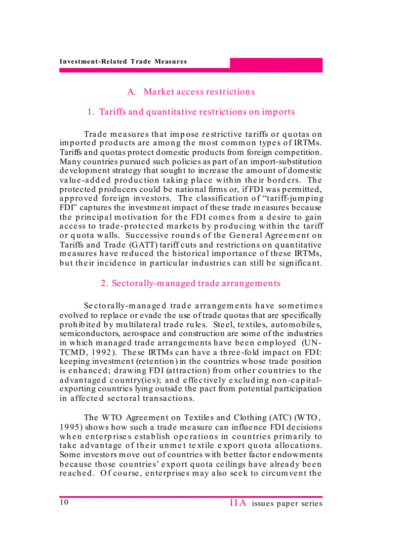 image for page Investment related Trade measures
