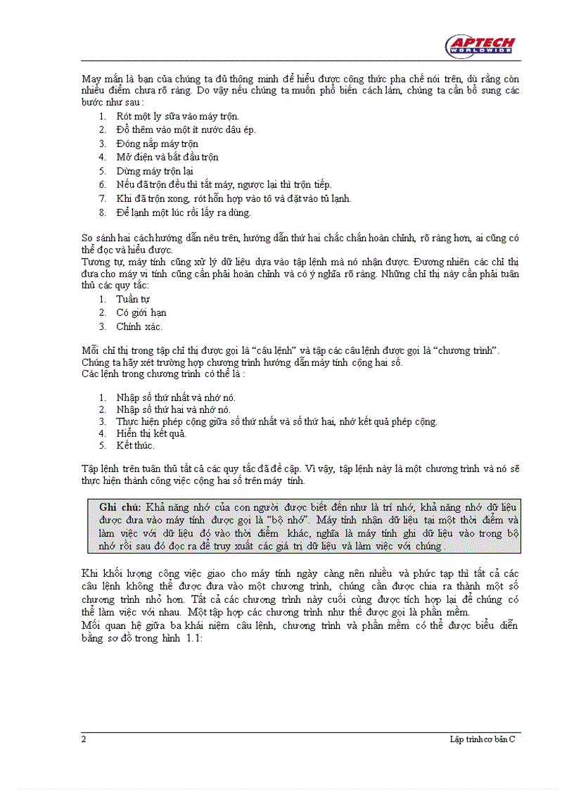 image for page Lập Trình C Session 01 khái niệm cơ bản