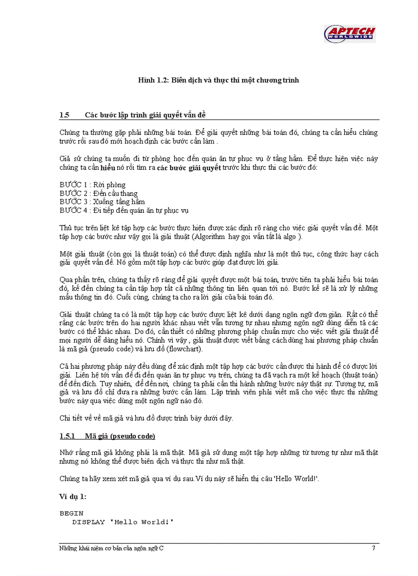 image for page Lập Trình C Session 01 khái niệm cơ bản