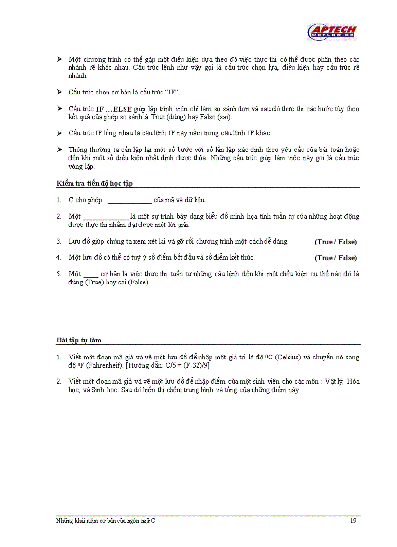 image for page Lập Trình C Session 01 khái niệm cơ bản