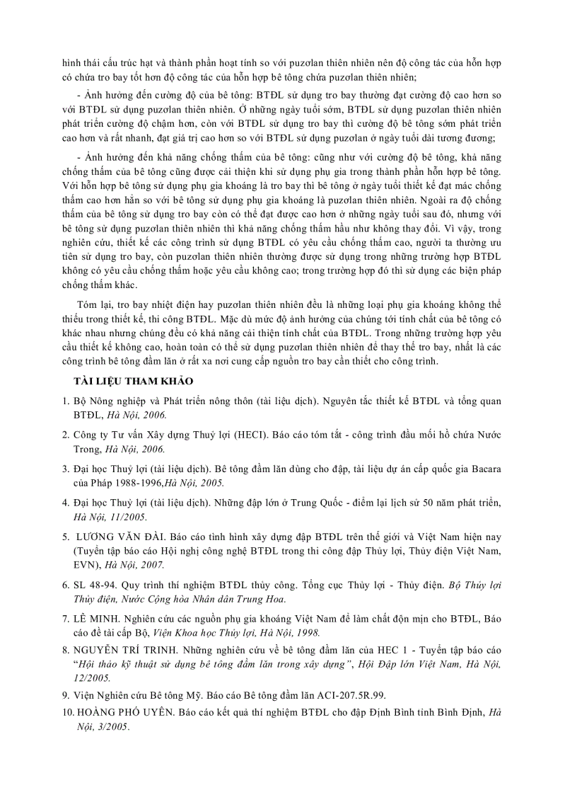 image for page Báo cáo nghiên cứu khoa học ẢNH HƯỞNG CỦA PHỤ GIA KHOÁNG TRO BAY NHIỆT ĐIỆN VÀ PUZƠLAN THIÊN NHIÊN ĐẾN MỘT SỐ TÍNH CHẤT CƠ LÝ CỦA BÊ TÔNG ĐẦM LĂN RCC