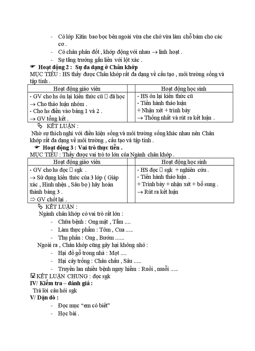 image for page Sinh học ĐẶC ĐIỂM CHUNG VÀ VAI TRÒ CỦA NGÀNH CHÂN KHỚP