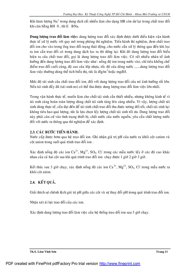 image for page Giáo trình thực hành xử lý nước thải