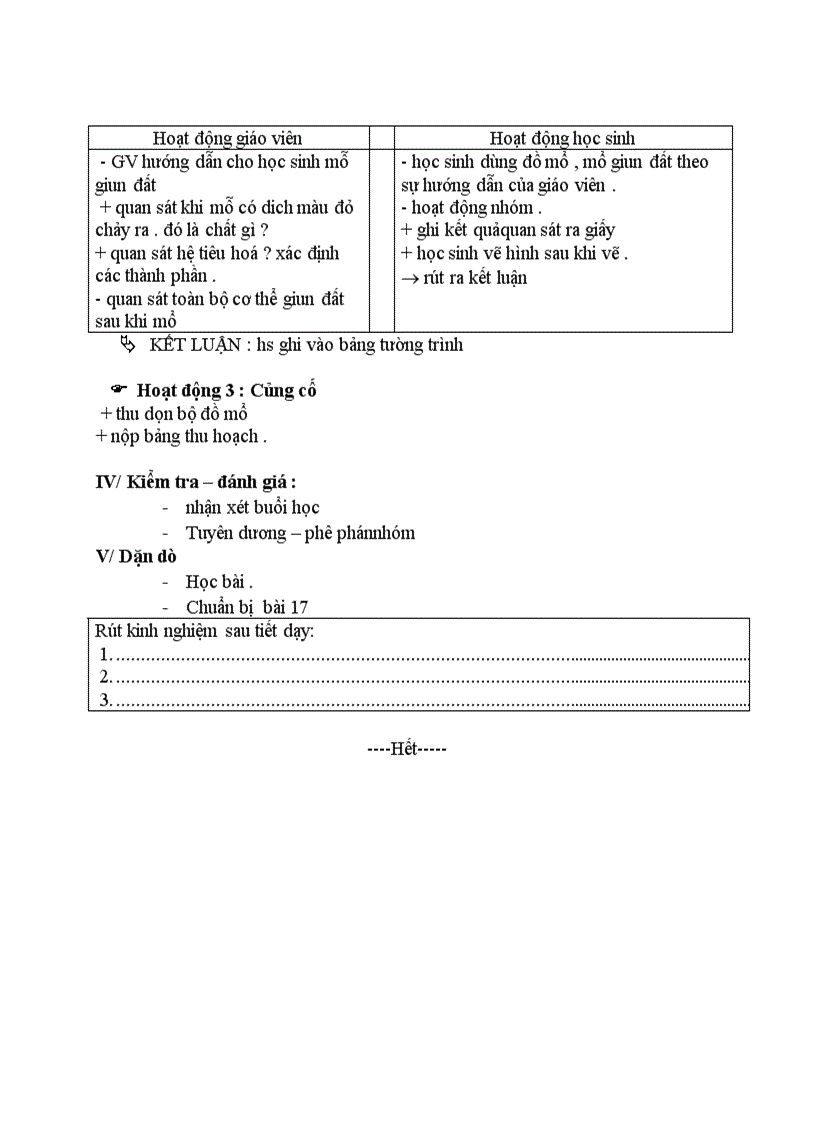 image for page Sinh học Thực hành MỔ VÀ QUAN SÁT GIUN ĐẤT