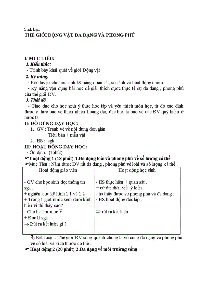 image for page Sinh học THẾ GIỚI ĐỘNG VẬT ĐA DẠNG VÀ PHONG PHÚ