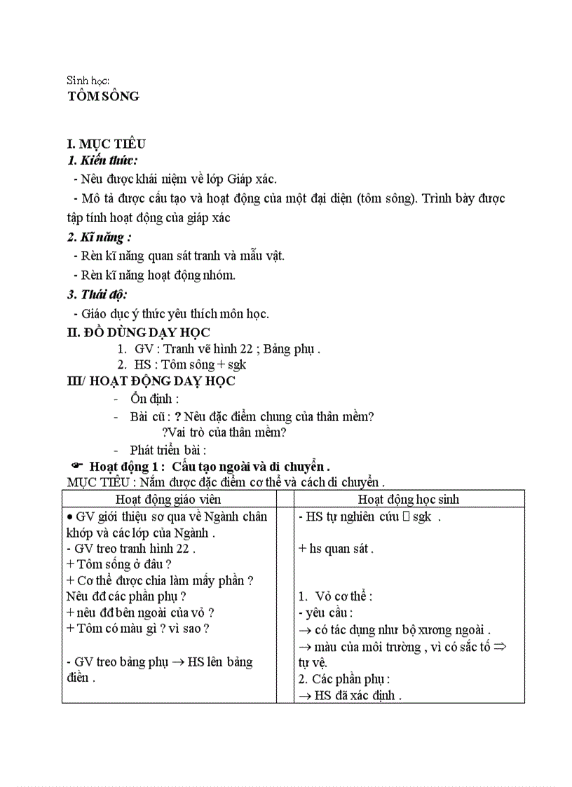 image for page Sinh học TÔM SÔNG