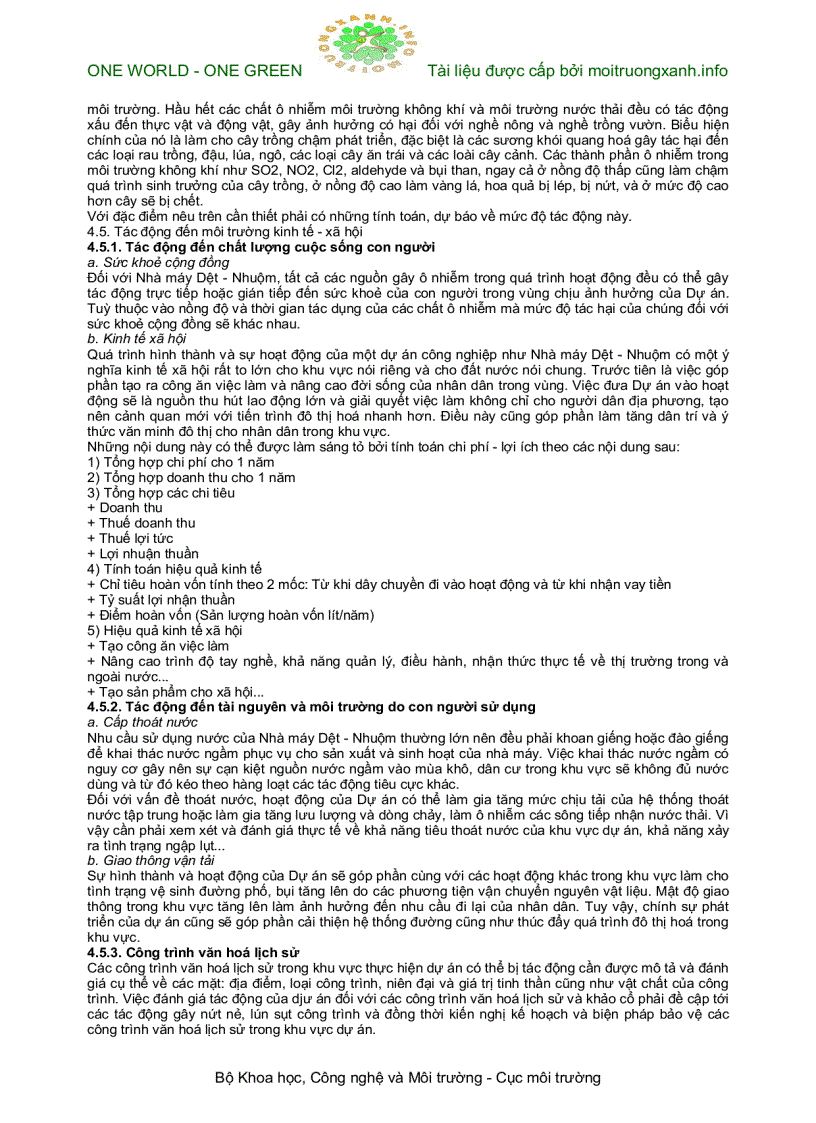 image for page Đánh giá tác động môi trường dự án đệt nhuộm