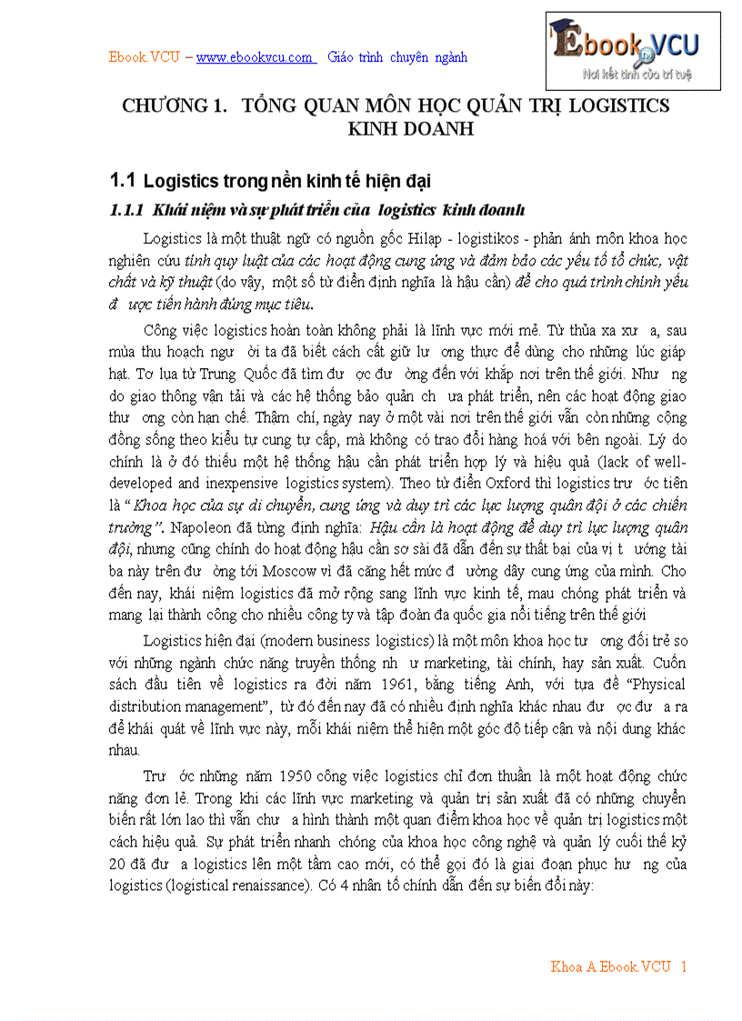 image for page Tài liệu môn học Quản trị Logistics