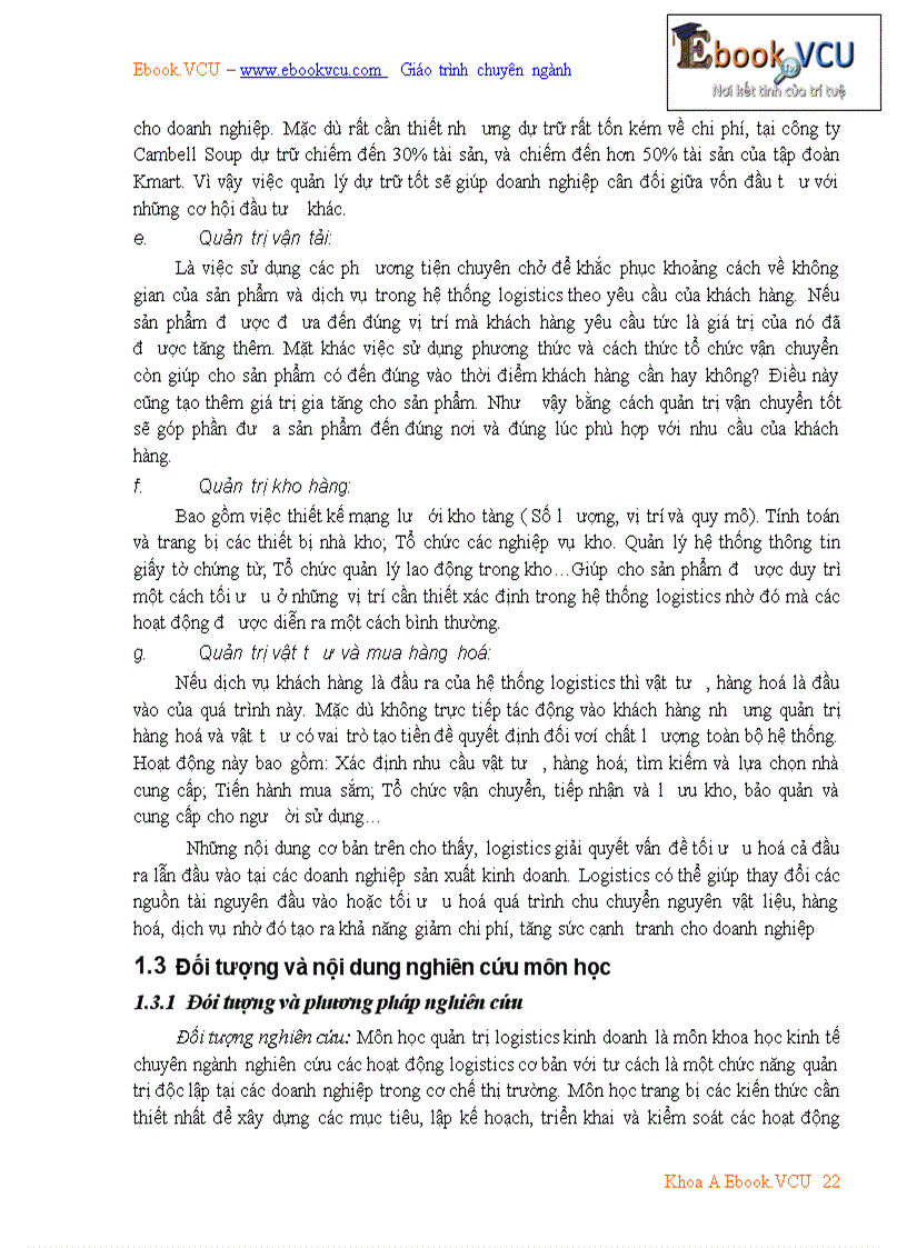 image for page Tài liệu môn học Quản trị Logistics