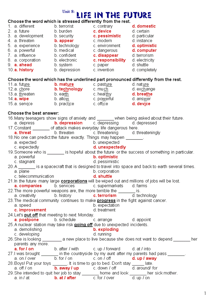 image for page Bài tập trắc nghiệm tiếng anh lớp 12 Unit 8