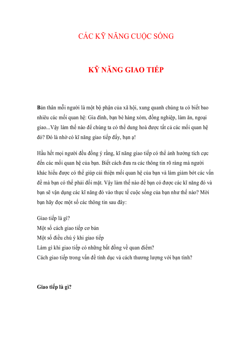 image for page Các kỹ năng cuộc sống kỹ năng giao tiếp