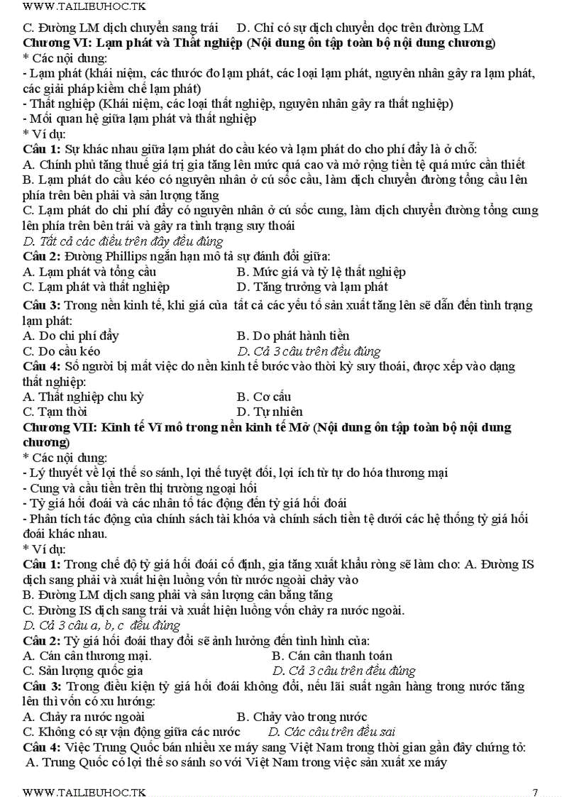 image for page Tài liệu ôn thi kinh tế vĩ mô trắc nghiệm
