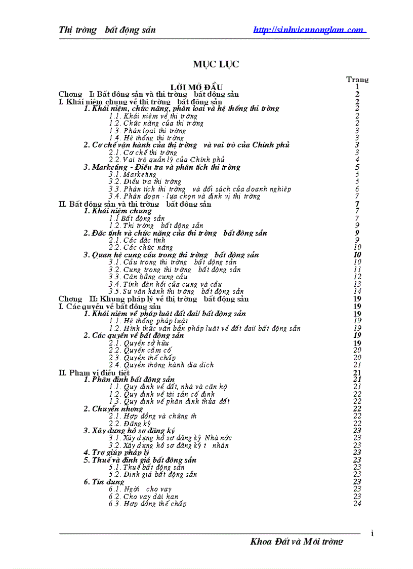 image for page Giáo trình thị trường bất động sản 1