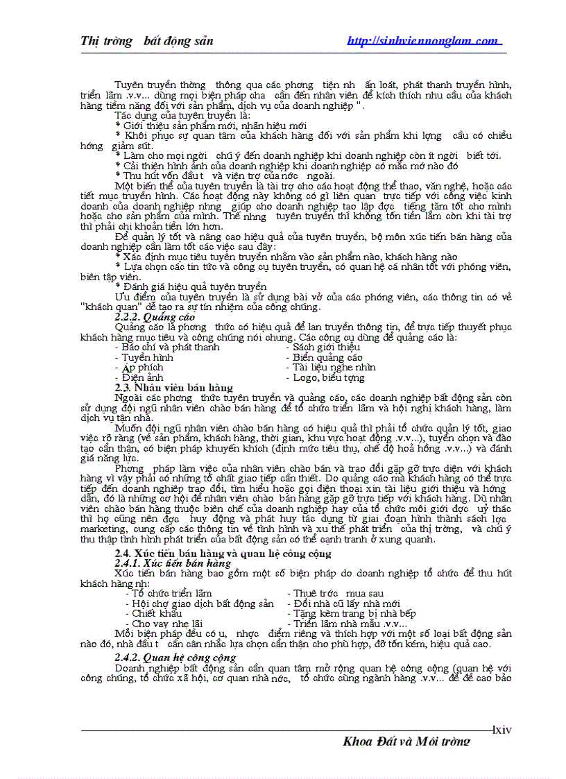 image for page Giáo trình thị trường bất động sản 1