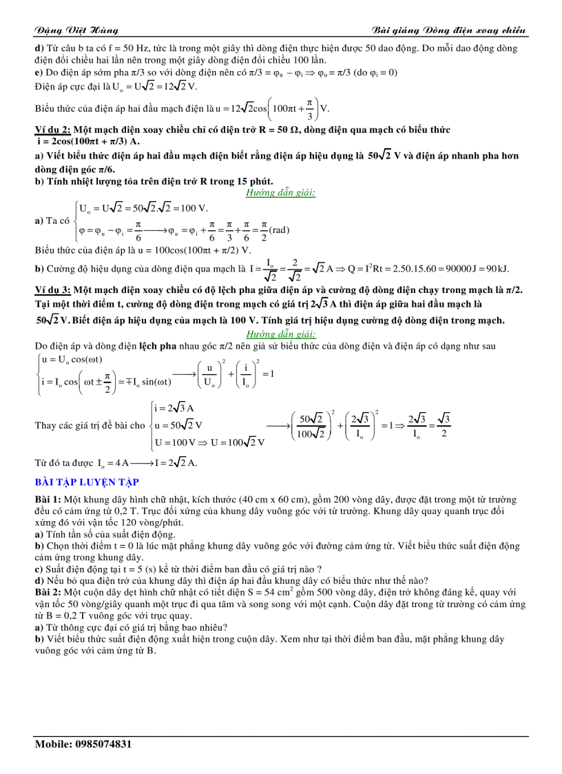 image for page Đại Cương về Dòng diẹn xoay chiều Lê Việt Hùng