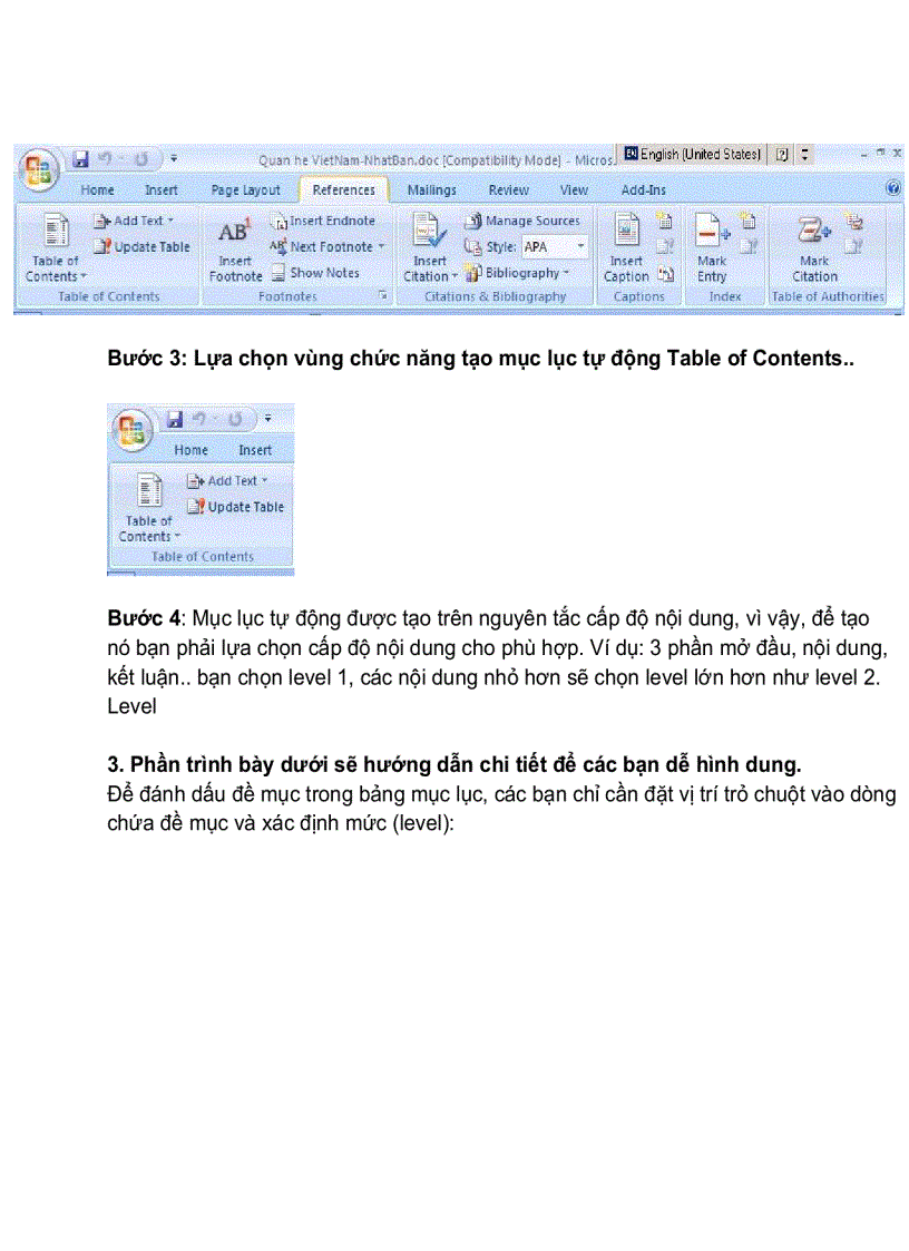 image for page Tạo mục lục tự động trong word 2007 và word 2010