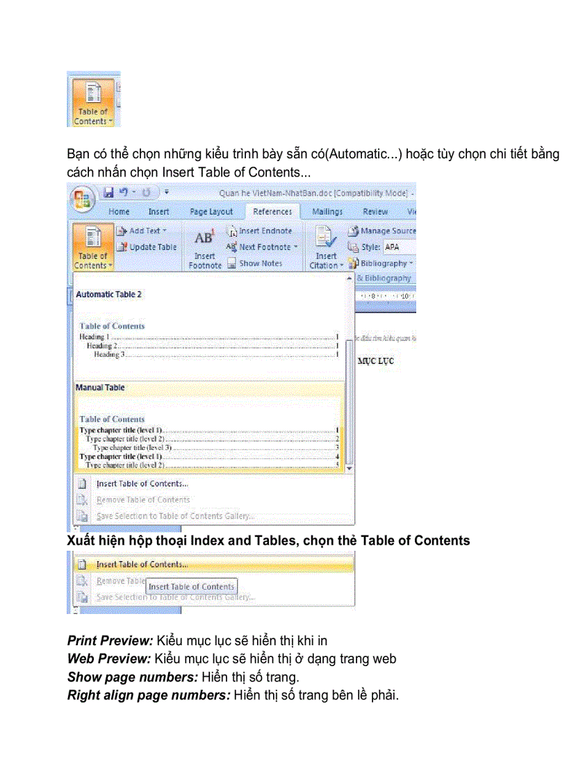image for page Tạo mục lục tự động trong word 2007 và word 2010