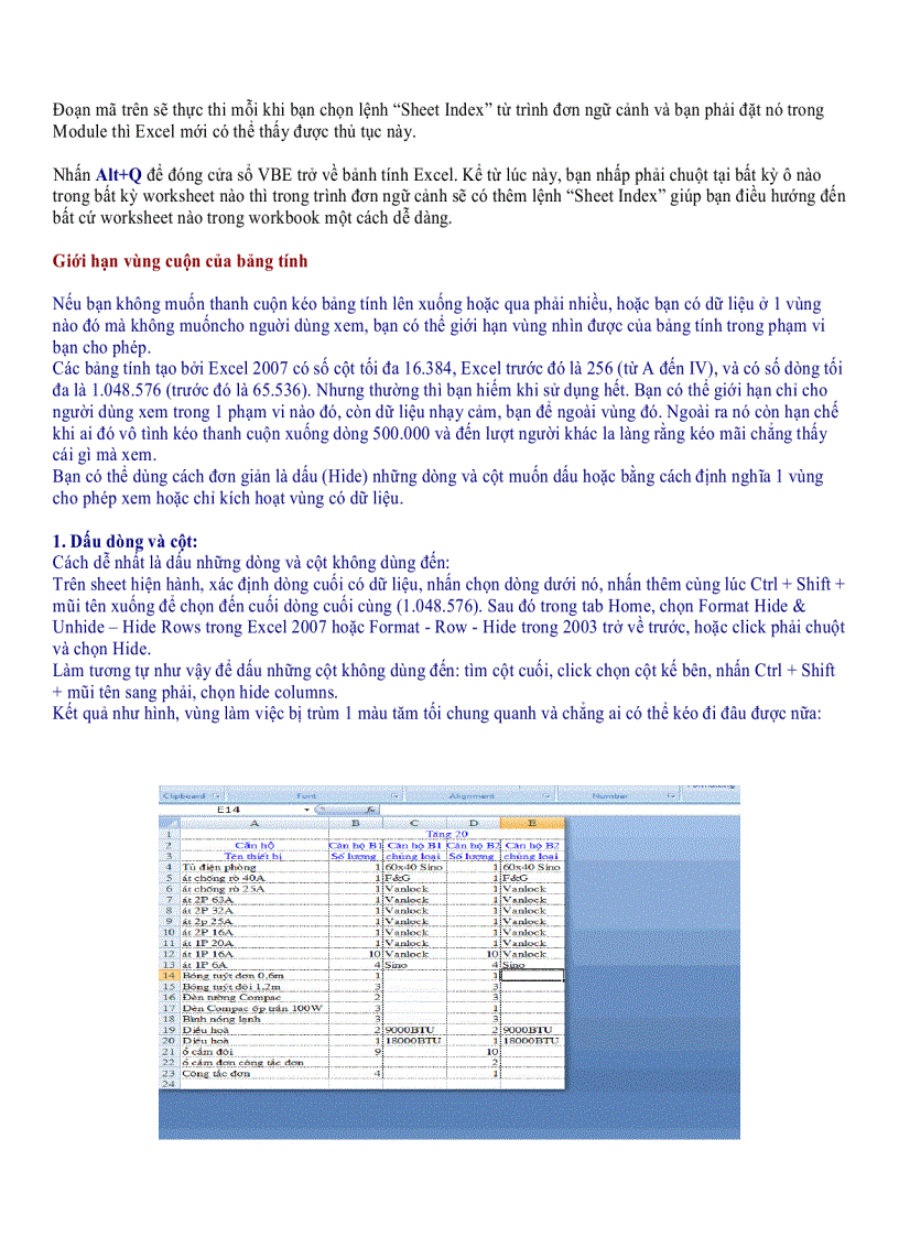 image for page Những mẹo trong excel