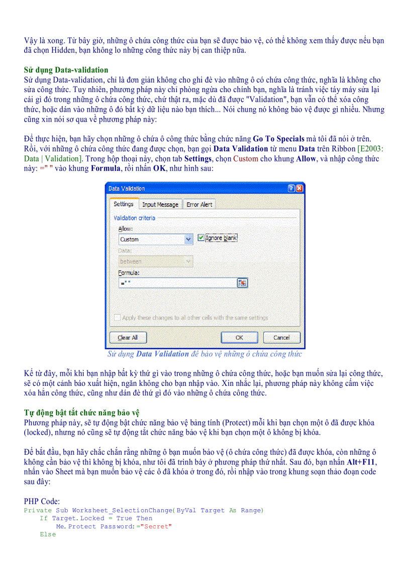 image for page Những mẹo trong excel