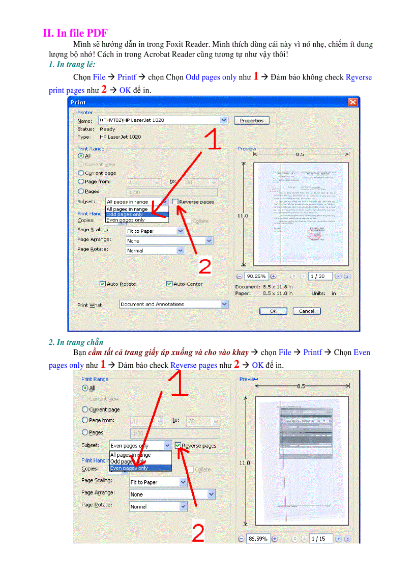 image for page Hướng dẫn in 2 mặt