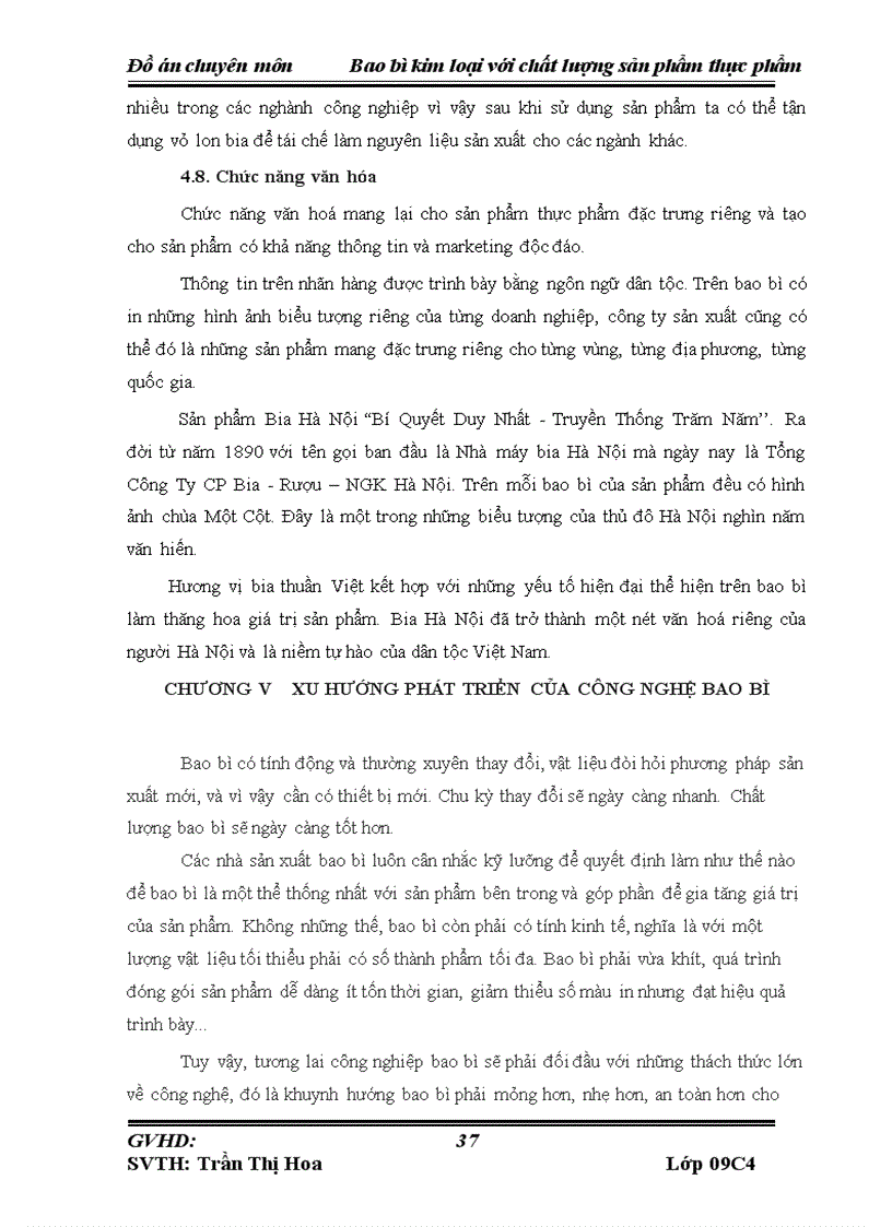 image for page Bao bì kim loại với chất lượng sản phẩm thực phẩm