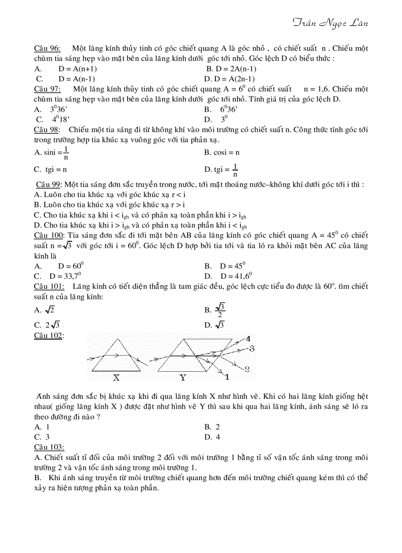 image for page Tổng hợp lý thuyết và trắc nghiệm vật lý theo tung chuyên đề tuổi trẻ