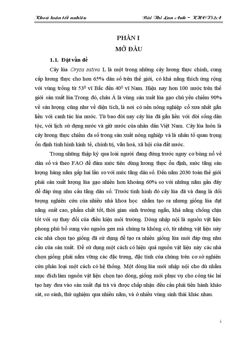 image for page Khảo sát một số dòng lúa nhập nội từ tổ hợp lai IR64 x AZUCENA trong vụ mùa 2010 tại Gia Lâm Hà Nội