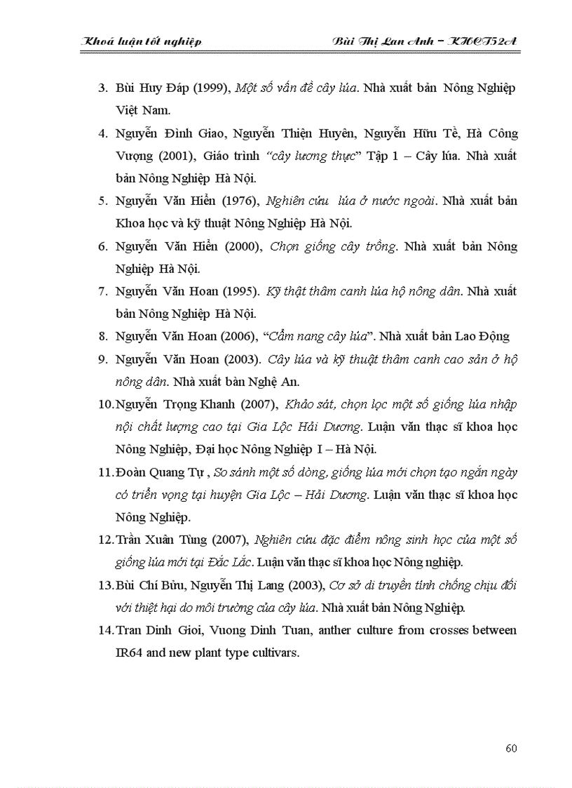 image for page Khảo sát một số dòng lúa nhập nội từ tổ hợp lai IR64 x AZUCENA trong vụ mùa 2010 tại Gia Lâm Hà Nội