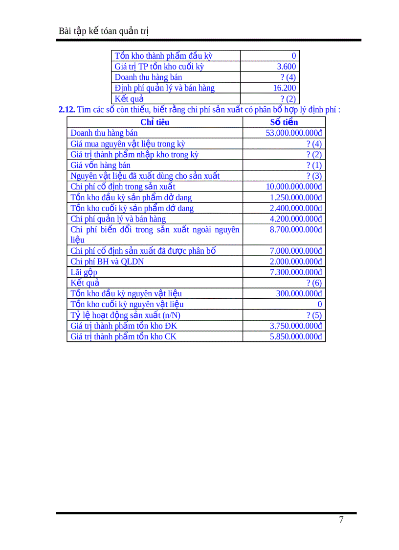 image for page Bài tập Kế toán quản trị 1