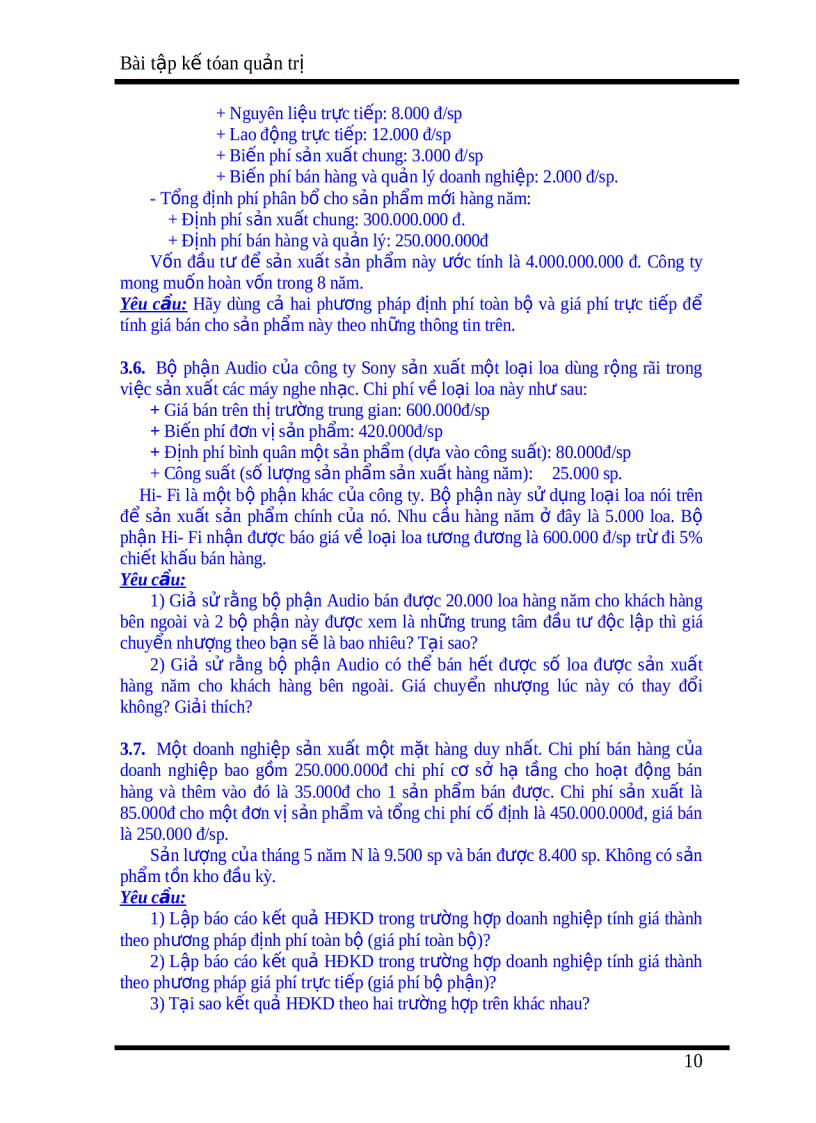 image for page Bài tập Kế toán quản trị 1