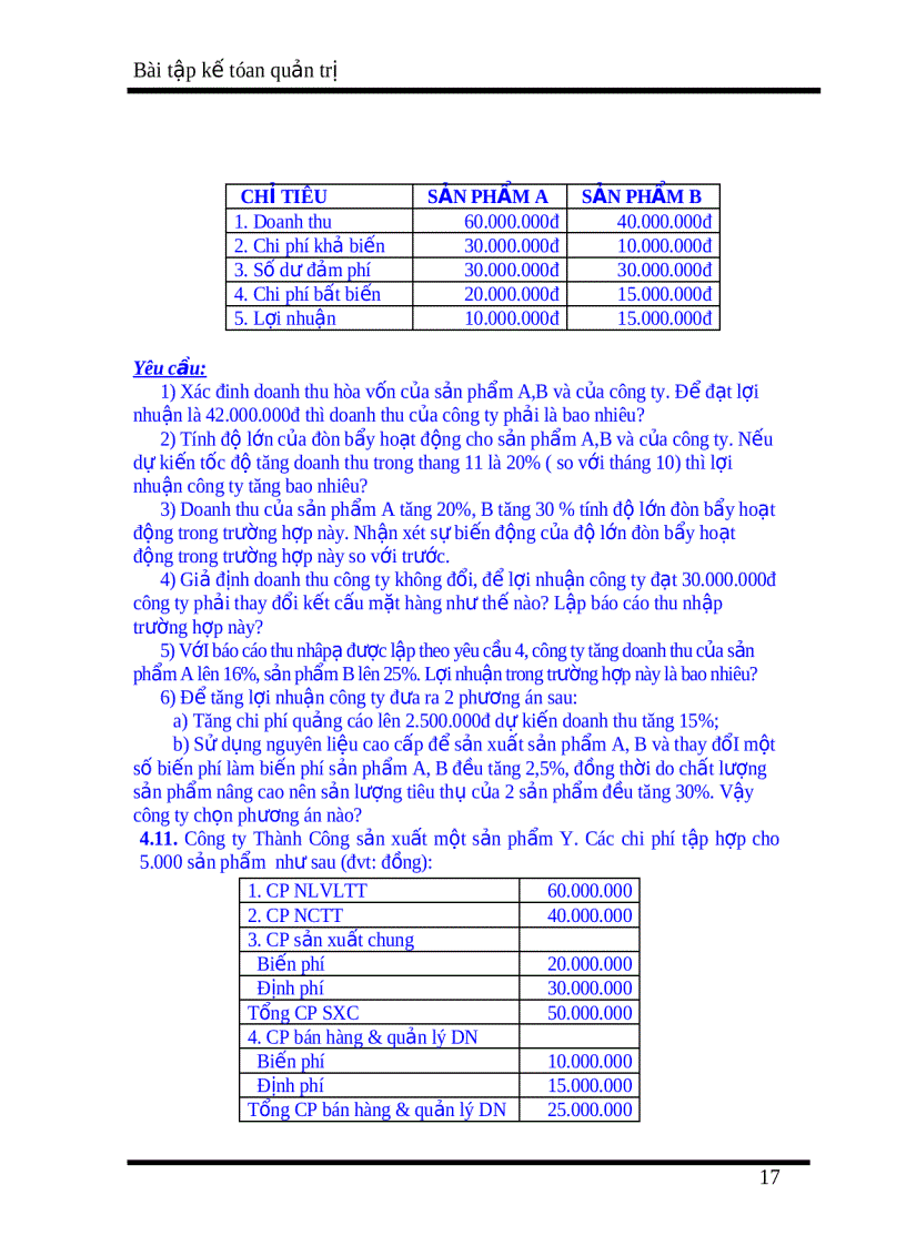 image for page Bài tập Kế toán quản trị 1