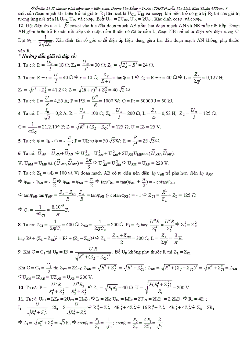 image for page Ôn tập lý 12 chương trình nâng cao