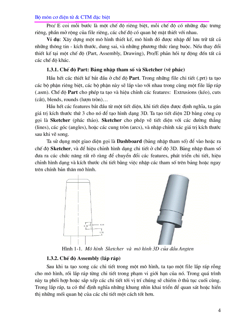 image for page Phần I CAD trong Pro ENGINEER