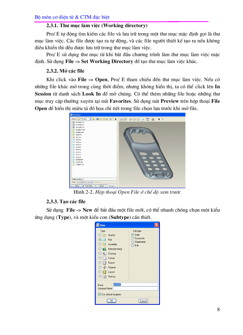 image for page Phần I CAD trong Pro ENGINEER