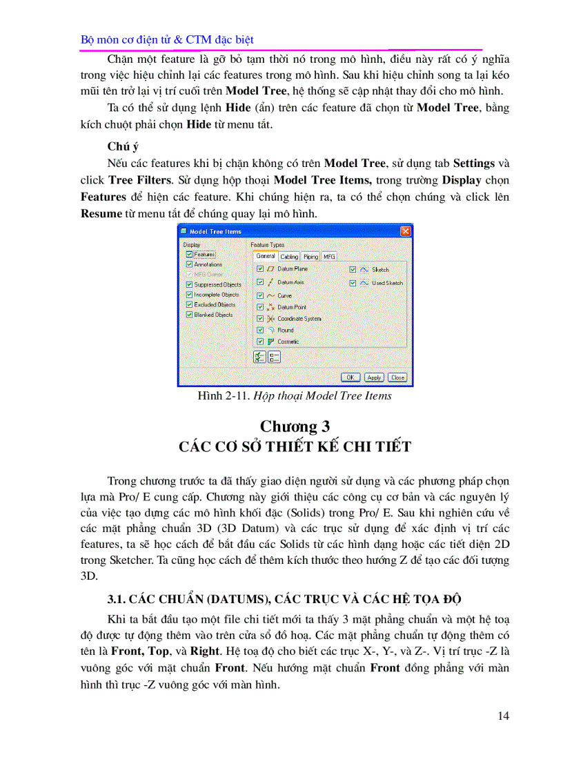 image for page Phần I CAD trong Pro ENGINEER