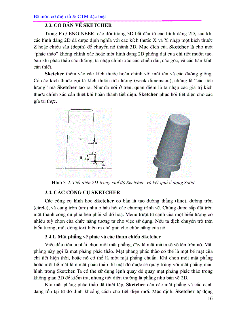 image for page Phần I CAD trong Pro ENGINEER